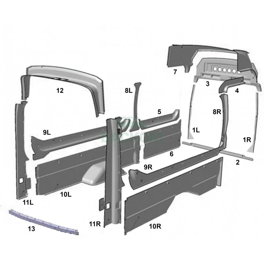 Обшивка салона Ford Transit