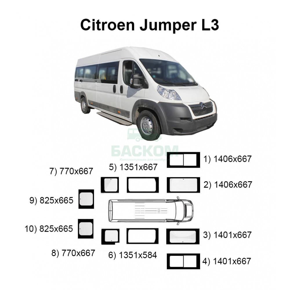 Стекла на Citroen Jumper L3