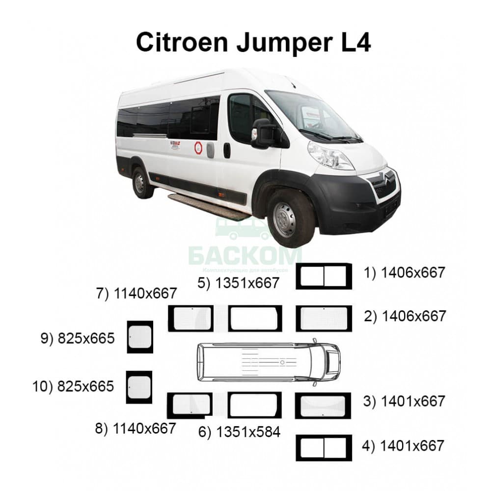 Стекла на Citroen Jumper L4