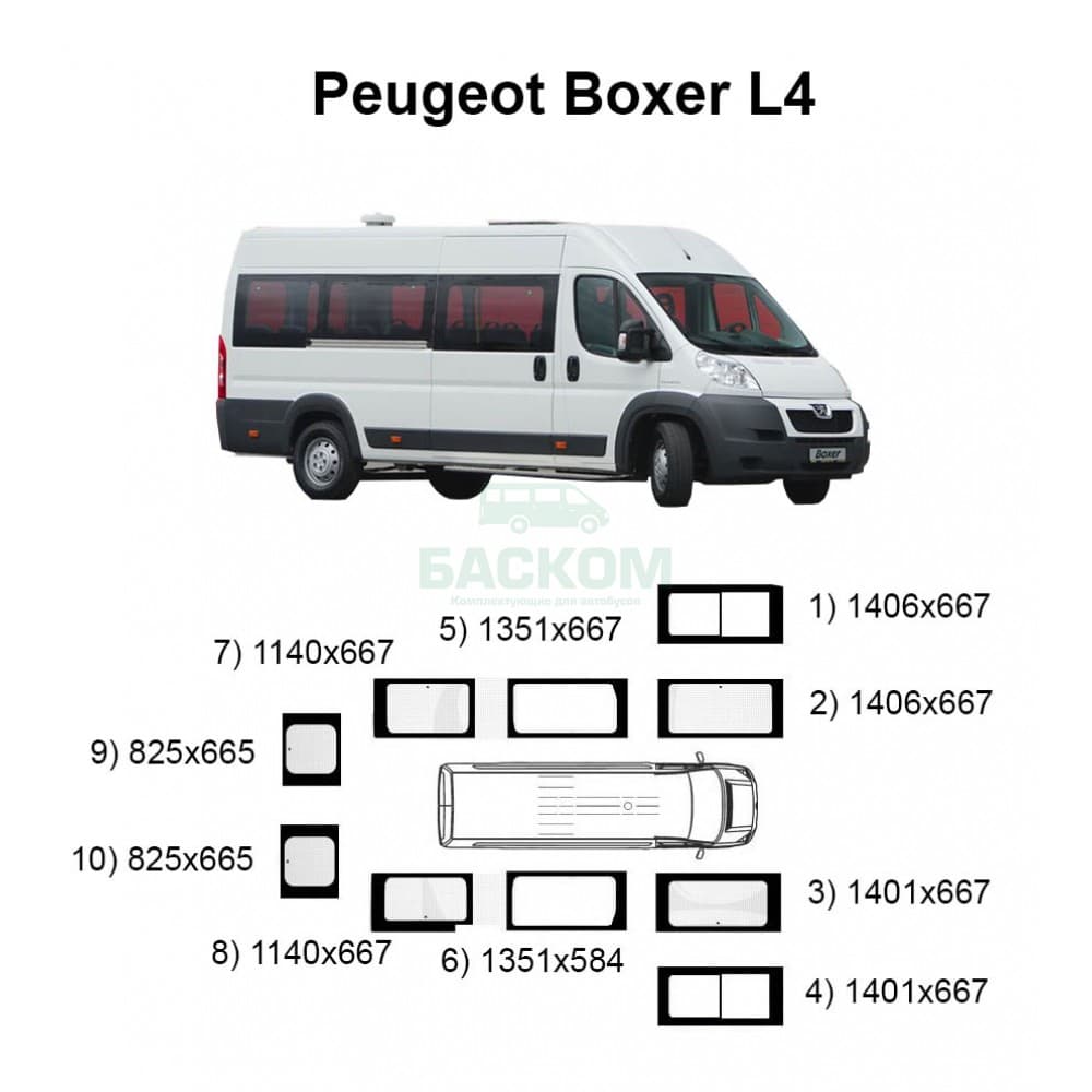 Стекла на Peugeot Boxer L4
