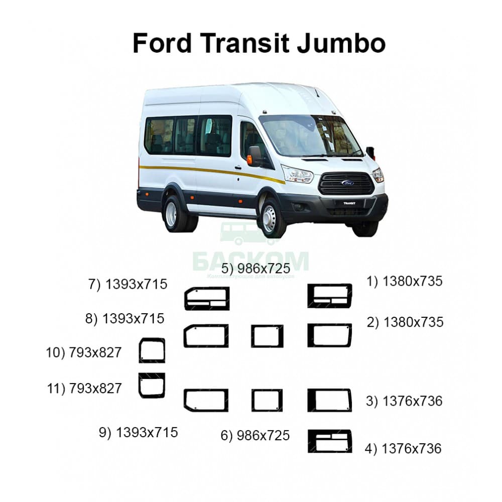 Стекла на Ford Transit 2015